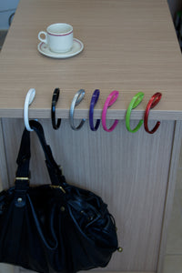 Aredenua 4 pcs Handbag Hook Hanger, Holds Up to 30LB, Purse Hook for Desk,  Under Table Bar Handbag H…See more Aredenua 4 pcs Handbag Hook Hanger